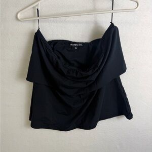 Abercrombie & Fitch Black Off The Shoulder Halter Top XL